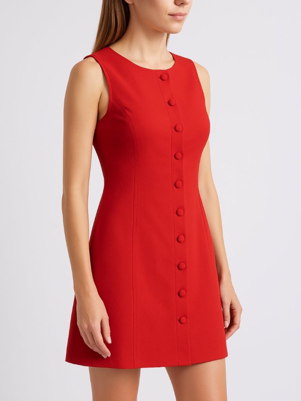 Charles Henry Red Button-Front Mini Dress – Size S MSRP: $99